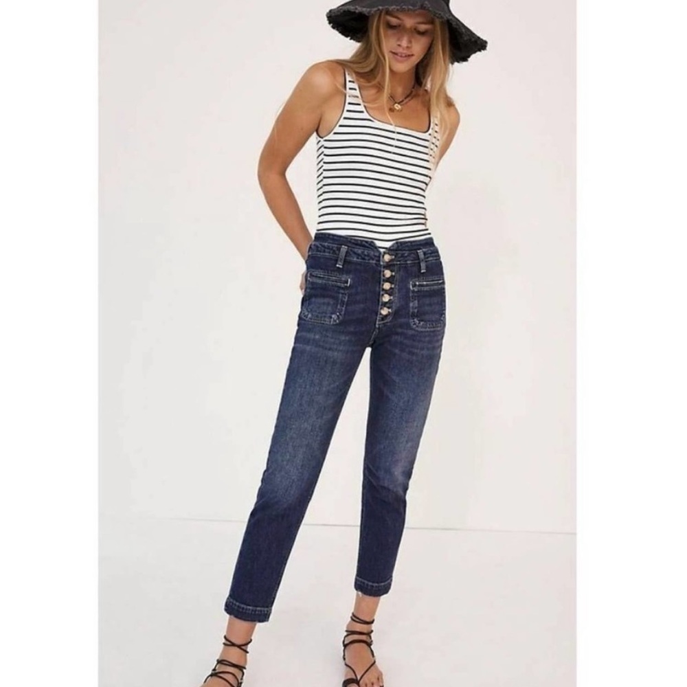 Pilcro and the letterpress exposed button fly high rise jeans size 26